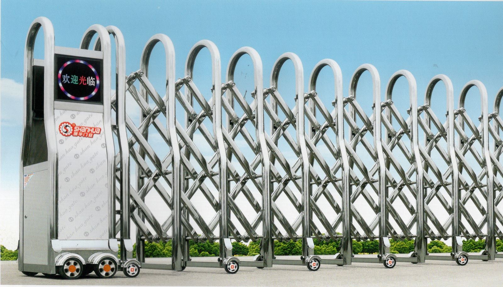 cổng xếp inox